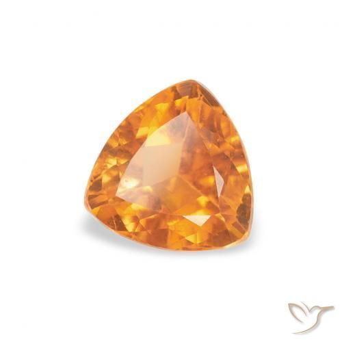 0.50 ct Orange Clinohumite Stone, Natural Clinohumite in Trillion Facet Shape for Sale