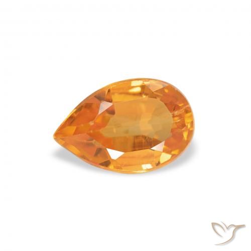 0.75ct Natural Medium Orange Clinohumite, Pear Shape, SI