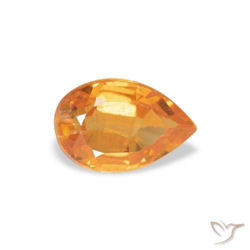 0.75 ct Orange Clinohumite Stone, Natural Clinohumite in Pear Facet Shape for Sale