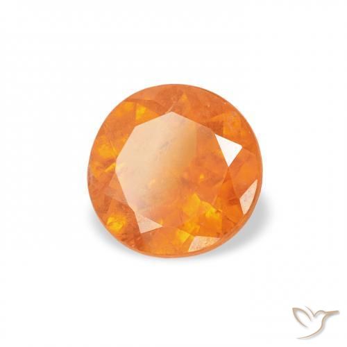 0.61 ct Orange Clinohumite Stone, Natural Clinohumite in Round Facet Shape for Sale