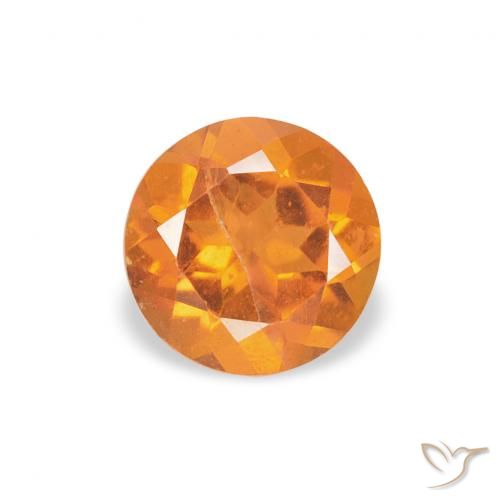 0.55ct Natural Amber Orange Clinohumite, Round, SI