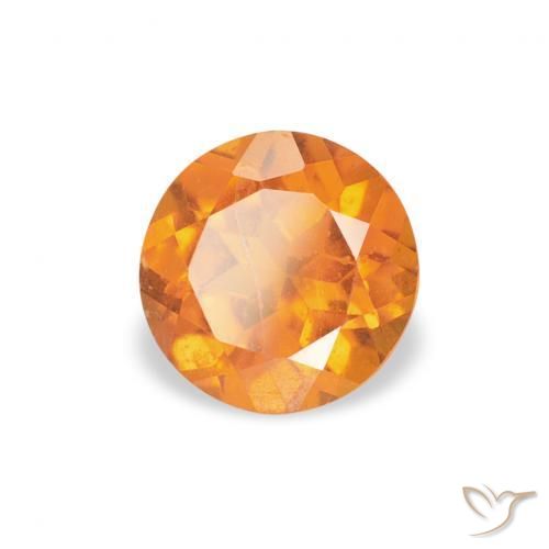 0.55 ct Orange Clinohumite Stone, Natural Clinohumite in Round Facet Shape for Sale