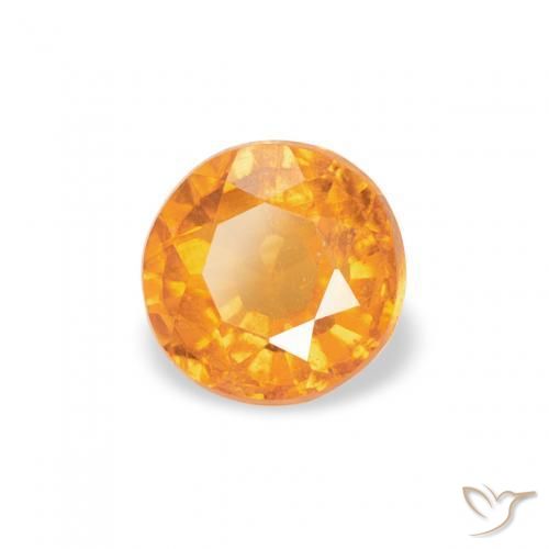 0.48 ct Orange Clinohumite Stone, Natural Clinohumite in Round Facet Shape for Sale