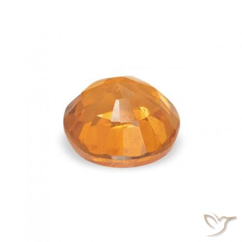 Clinohumite Gemstone in 4.7 mm Size for Sale, Clinohumite Stone in Amber Orange Color