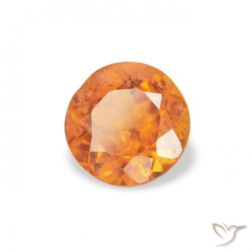0.43 ct Orange Clinohumite Stone, Natural Clinohumite in Round Facet Shape for Sale