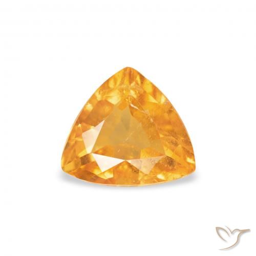 0.78ct Natural Medium Orange Clinohumite, Trillion, SI