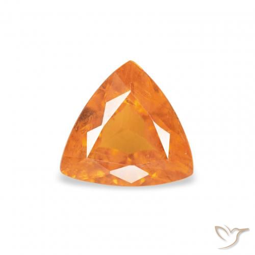 0.61ct Natural Warm Apricot Orange Clinohumite, Trillion, SI