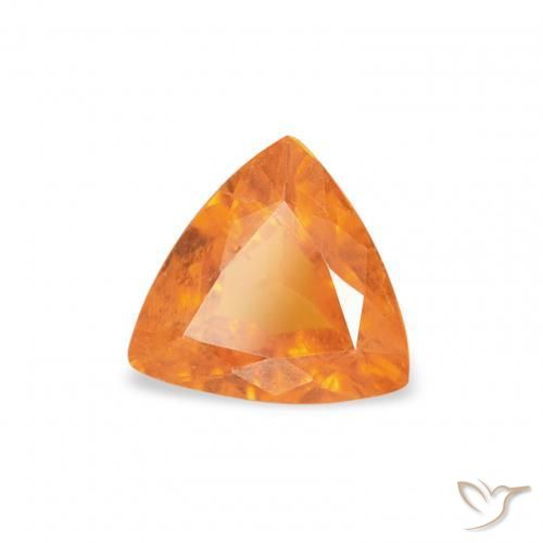 0.61 ct Orange Clinohumite Stone, Natural Clinohumite in Trillion Facet Shape for Sale