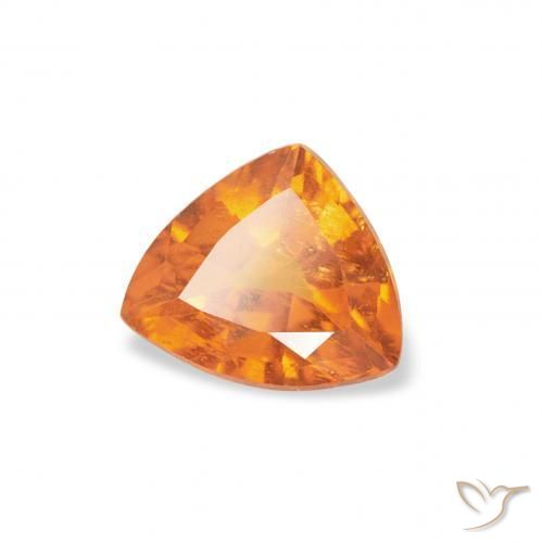 0.91 ct Orange Clinohumite Stone, Natural Clinohumite in Trillion Facet Shape for Sale