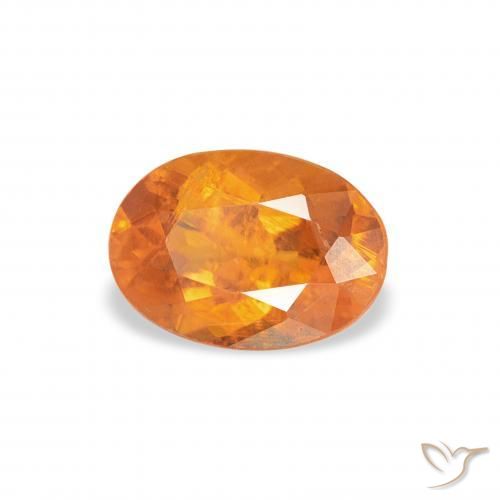 0.85 ct Orange Clinohumite Stone, Natural Clinohumite in Oval Facet Shape for Sale