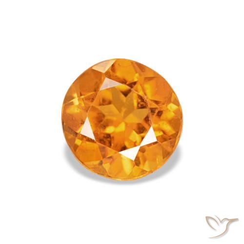 0.28 ct Orange Clinohumite Gemstone, Clinohumite Gem in Round Facet Shape for Sale.