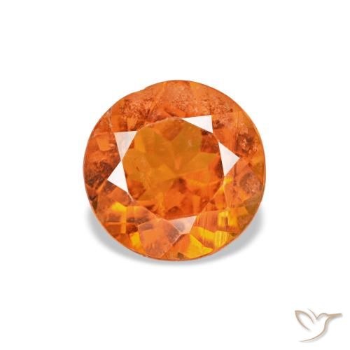 0.43 ct Orange Clinohumite Gemstone, Clinohumite Gem in Round Facet Shape for Sale.