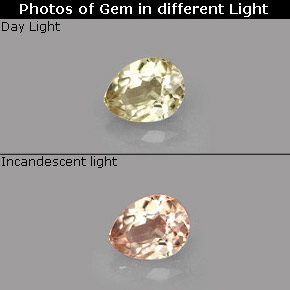 0.58 ct  Color-Change Diaspore Gemstone, Color-Change Diaspore Gem in Pear Facet Shape for Sale.