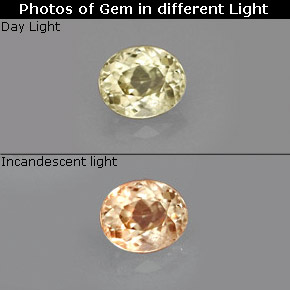 0.59 ct  Color-Change Diaspore Gemstone, Color-Change Diaspore Gem in Oval Facet Shape for Sale.
