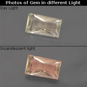 0.97 ct  Color-Change Diaspore Gemstone, Color-Change Diaspore Gem in Baguette Facet Shape for Sale.