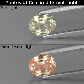 0.64 ct  Color-Change Diaspore Gemstone, Color-Change Diaspore Gem in Oval Facet Shape for Sale.