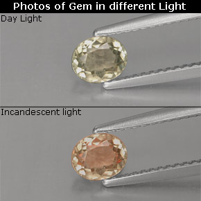 0.63 ct  Color-Change Diaspore Gemstone, Color-Change Diaspore Gem in Oval Facet Shape for Sale.