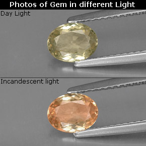 0.68 ct  Color-Change Diaspore Gemstone, Color-Change Diaspore Gem in Oval Facet Shape for Sale.