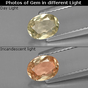 0.77 ct  Color-Change Diaspore Gemstone, Color-Change Diaspore Gem in Oval Facet Shape for Sale.