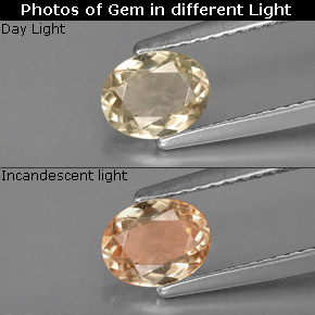 0.74 ct  Color-Change Diaspore Gemstone, Color-Change Diaspore Gem in Oval Facet Shape for Sale.