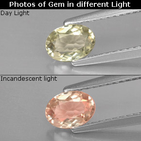 0.61 ct  Color-Change Diaspore Gemstone, Color-Change Diaspore Gem in Oval Facet Shape for Sale.