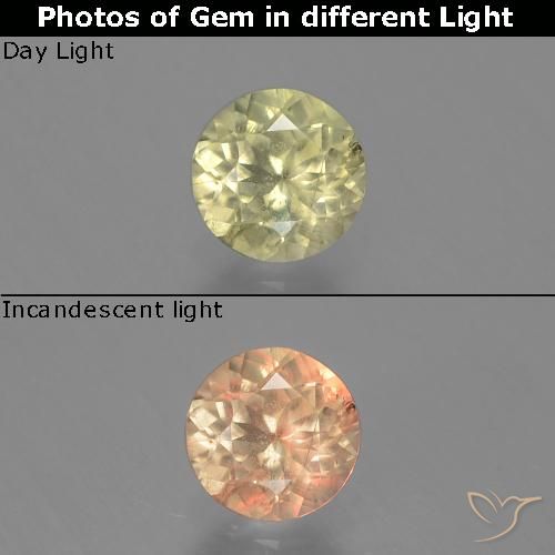 0.67 ct Round Cut Color-Change Diaspore, 5.5 mm From Turkey, Photo A