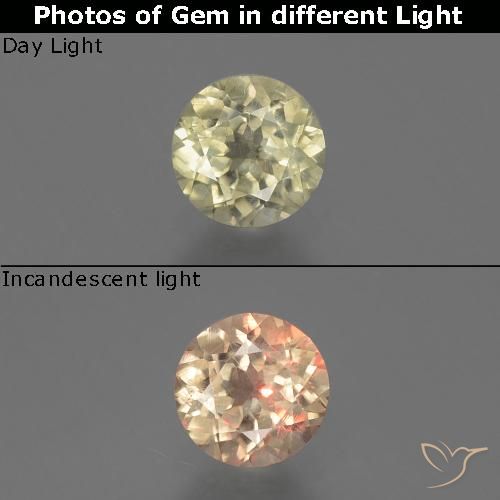 0.73 ct Round Cut Color-Change Diaspore, 5.7 mm From Turkey, Photo A