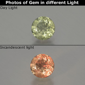 0.55 ct  Color-Change Diaspore Gemstone, Color-Change Diaspore Gem in Round Facet Shape for Sale.