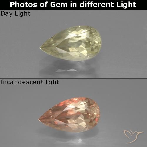 1.06 ct Pear Cut Color-Change Diaspore, 8.5 x 4.7 mm From Turkey, Photo A
