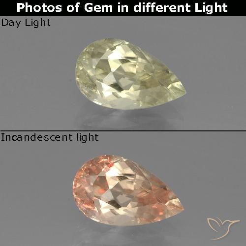 1.15 ct Pear Cut Color-Change Diaspore, 8.5 x 5.2 mm From Turkey, Photo A