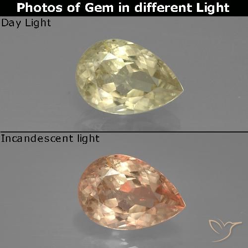 1.22 ct Pear Cut Color-Change Diaspore, 8.2 x 5.6 mm From Turkey, Photo A