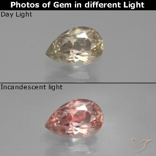 1.19 ct Pear Cut Color-Change Diaspore, 8.1 x 5.4 mm From Turkey, Photo A