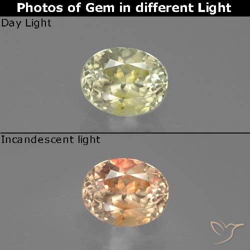 1.07 ct Oval Cut Color-Change Diaspore, 6.6 x 5.1 mm From Turkey, Photo A
