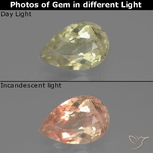 1.32 ct Pear Cut Color-Change Diaspore, 8.6 x 5.7 mm From Turkey, Photo A