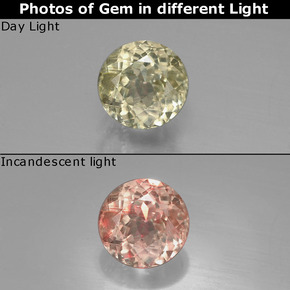 1.48 ct  Color-Change Diaspore Gemstone, Color-Change Diaspore Gem in Round Facet Shape for Sale.