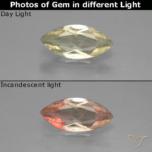 1.10ct Natural Yellow Beige Color-Change Diaspore, Marquise, VS