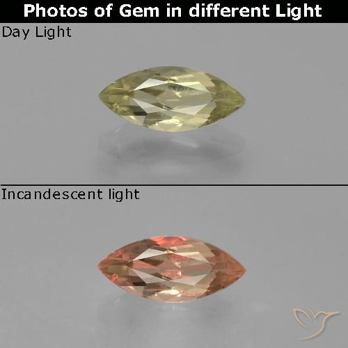 Very Pale Yellow Color-Change Diaspore Gem - 0.9ct Marquise Facet (ID: 388757)