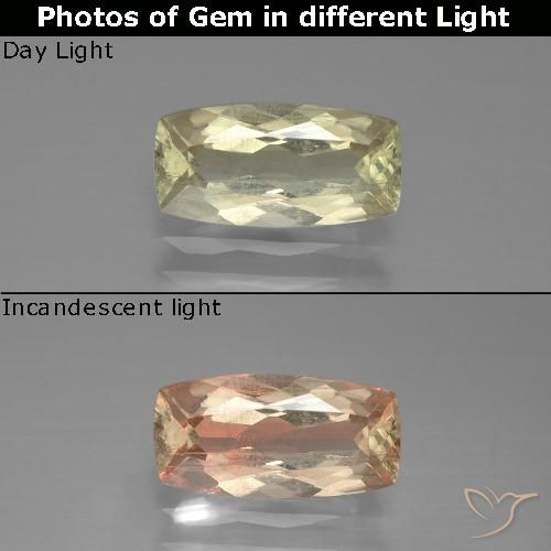 1.4 ct Cushion Cut Color-Change Diaspore, 9.7 x 4.9 mm From Turkey, Photo A