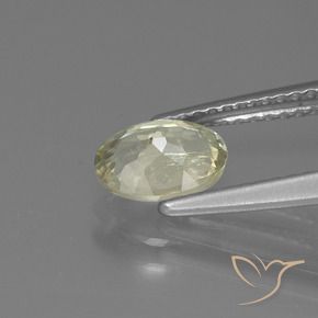 Color-Change Diaspore Gemstone in 7.3 x 5.5 mm Size for Sale, Color-Change Diaspore Stone in Light Yellow Color