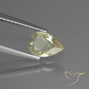 0.66 ct Yellow Color-Change Diaspore Stone, Natural Color-Change Diaspore in Pear Facet Shape for Sale