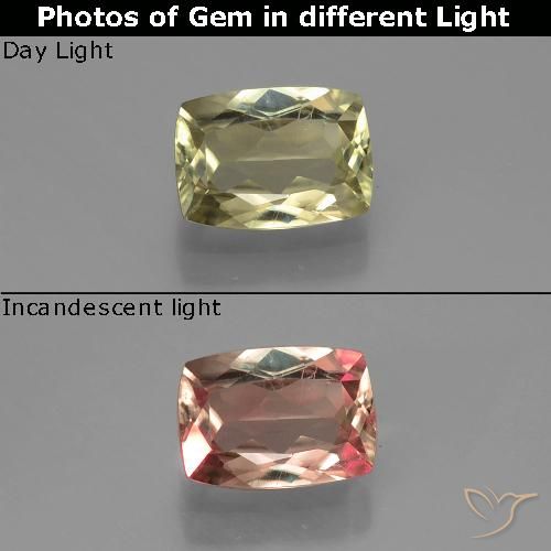 0.99 ct Cushion Cut Color-Change Diaspore, 7.3 x 5.2 mm From Turkey, Photo A