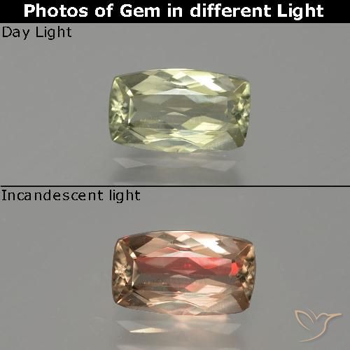 Very Light Yellow Farbwechselnder Diaspor Edelstein - 1.1ct Kissenschliff (ID: 389045)