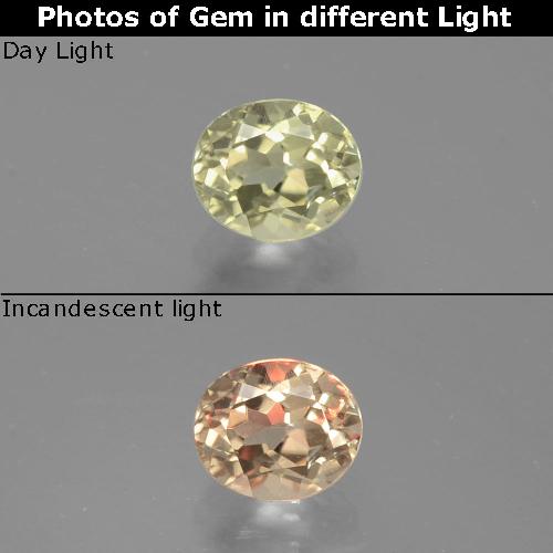 Medium Yellow Color-Change Diaspore Gem - 0.7ct Oval Facet (ID: 389140)