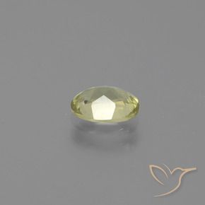 Color-Change Diaspore Gemstone in 6.4 x 4.9 mm Size for Sale, Color-Change Diaspore Stone in Light Yellow Color