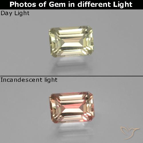 0.9 ct Octagon Cut Color-Change Diaspore, 6.6 x 4.5 mm From Turkey, Photo A