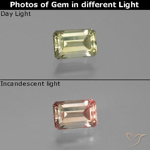 0.74 ct Octagon Cut Color-Change Diaspore, 6.1 x 4 mm From Turkey, Photo A