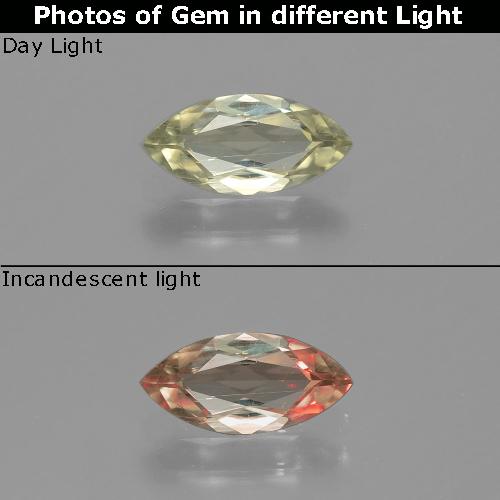 Light Yellow Color-Change Diaspore Gem - 0.6ct Marquise Facet (ID: 390003)