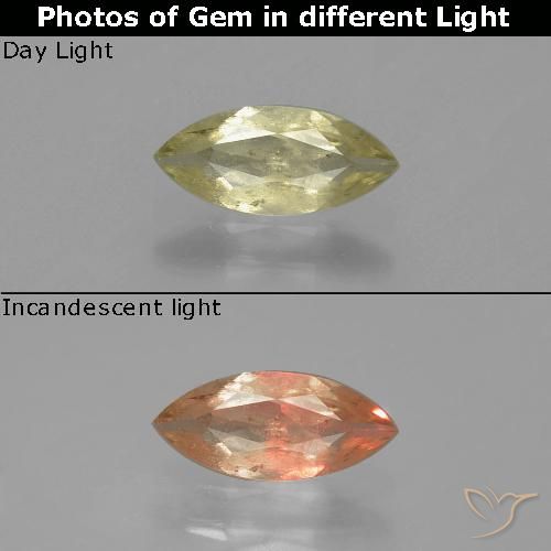 0.70ct Natural Light Yellow Color-Change Diaspore, Marquise, SI