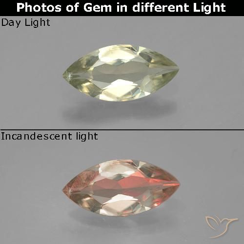 0.73ct Natural Brownish Yellow Color-Change Diaspore, Marquise, VVS-VS