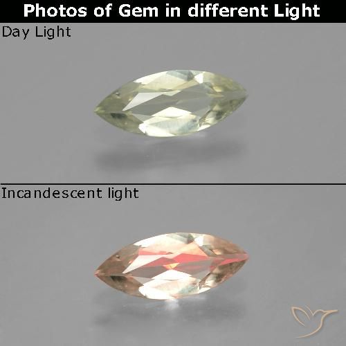 Diaspro cangiante Marquise sfaccettato da 0,57 ct dalla Turchia, dimensione 9,4 x 4mm, purezza VVS-VS, pietra preziosa naturale non trattati, Diaspro cangiante 1pc in colore Giallo molto chiaro, durezza Mohs di 6,5 - 7 adatto per gioielli da indossare ogni giorno, Photo A